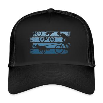 Bikejöring Draught dog sport with bike and dog - Trucker Cap - black/black - Front