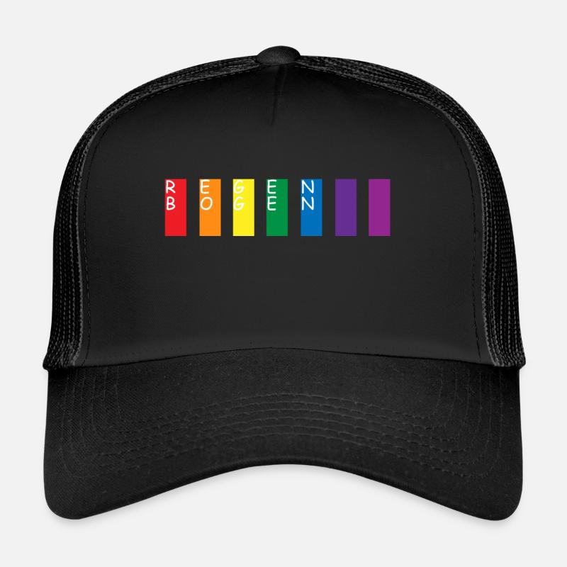 arc en ciel - Casquette trucker  - noir/noir
