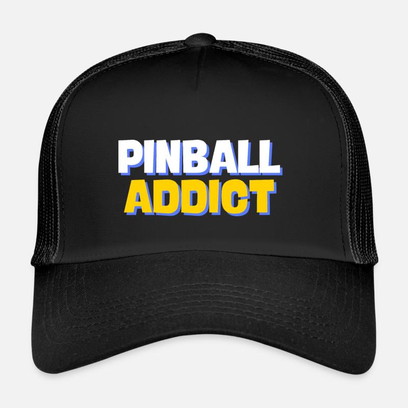 cool Pinball Addict lettering Trucker Cap