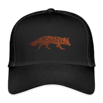 Fuchs Kritzelei Farben Füchse Förster - Trucker Cap - Schwarz/Schwarz - Vorne