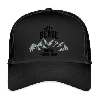 Berge rufen - Trucker Cap - Schwarz/Schwarz - Vorne