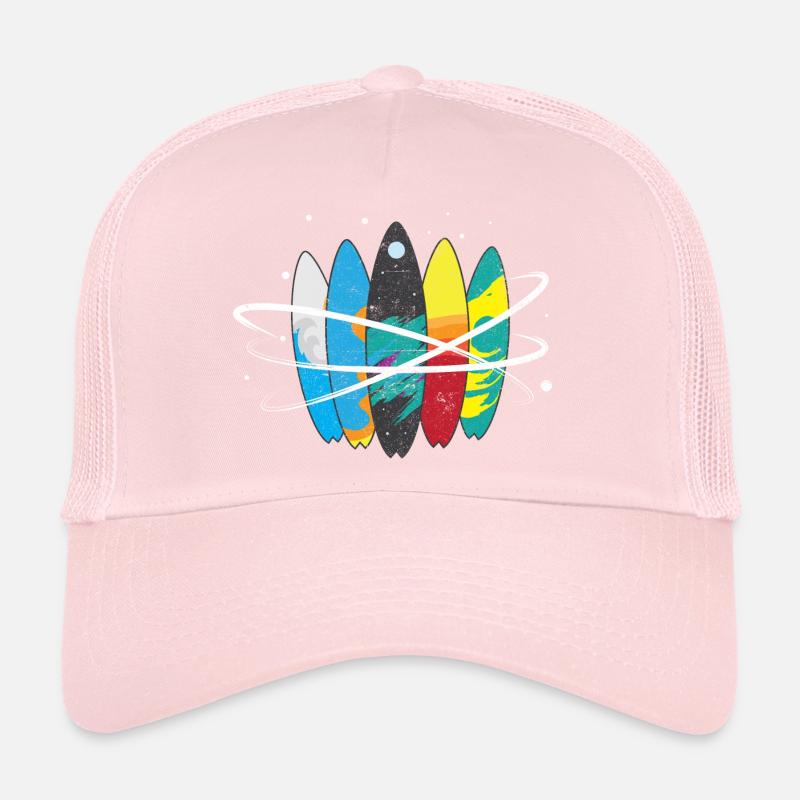 Surfboard universe waves orbit Trucker Cap