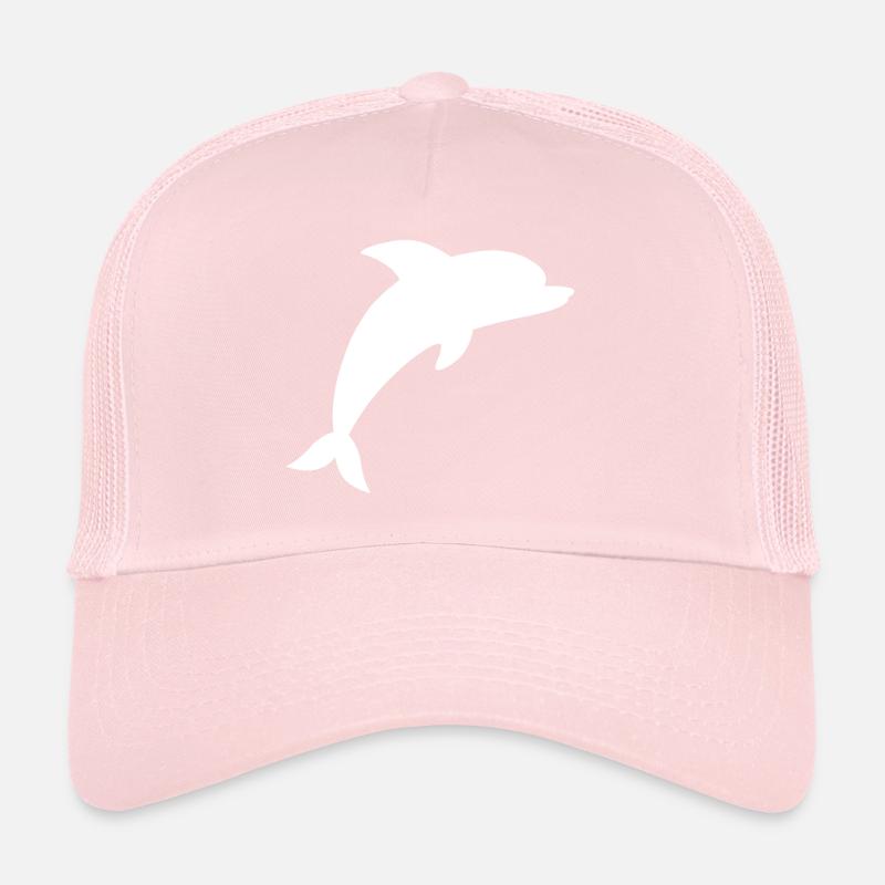 Dolphin White Gift Trucker Cap