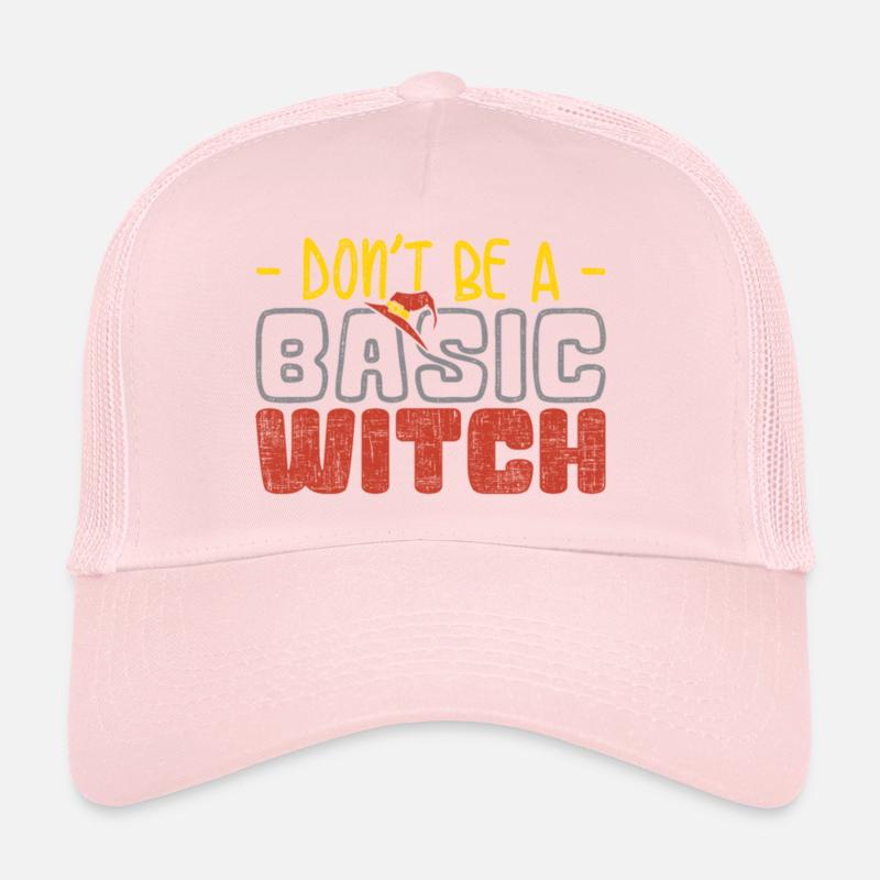Do not Be Basic Witch Funny Halloween Tee Trucker Cap