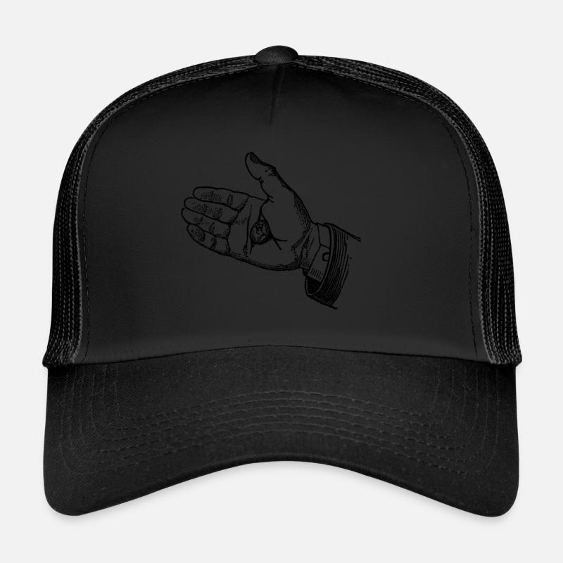 Hand mit Münze Trucker Cap