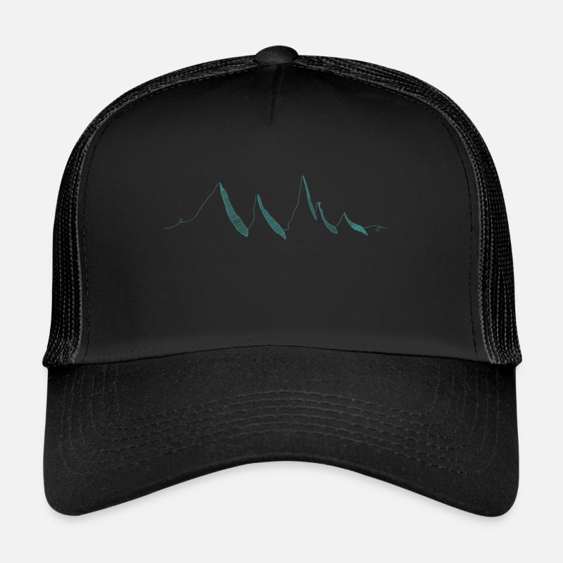 Berge - Trucker Cap - Schwarz/Schwarz