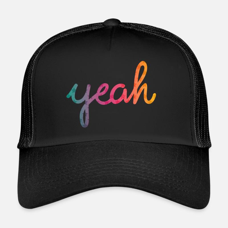 Yeah Typographie arc-en-ciel Casquette trucker 