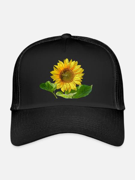 Sonnenblume - Trucker Cap - Schwarz/Schwarz - Vorne
