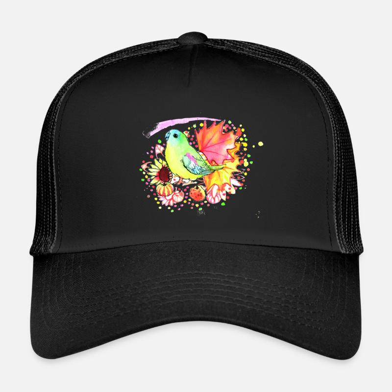 Perroquet vert - Casquette trucker  - noir/noir