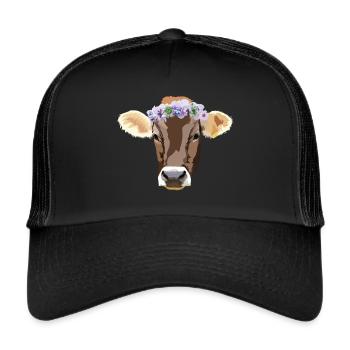 Couronne de fleurs vache - Casquette trucker  - noir/noir - Devant