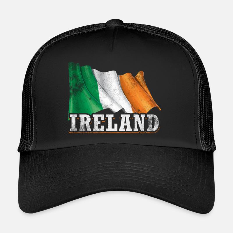 Irlande Drapeau - Casquette trucker  - noir/noir
