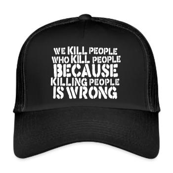 Anti War Slogan - Ukraine Russia Peace - Trucker Cap - black/black - Front