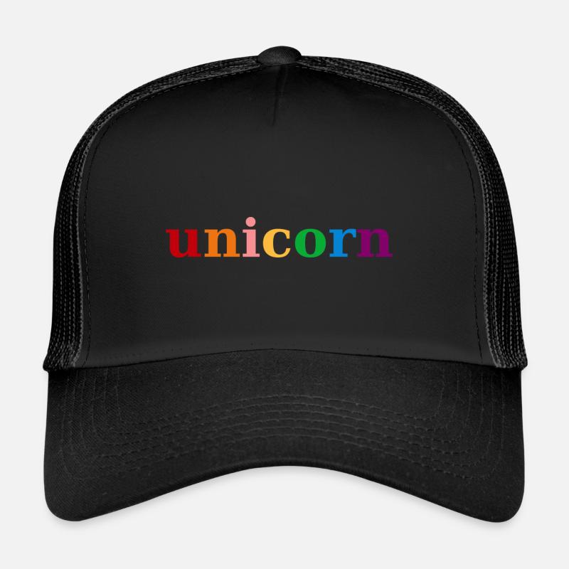 unicorn couleurs arc en ciel Casquette trucker 