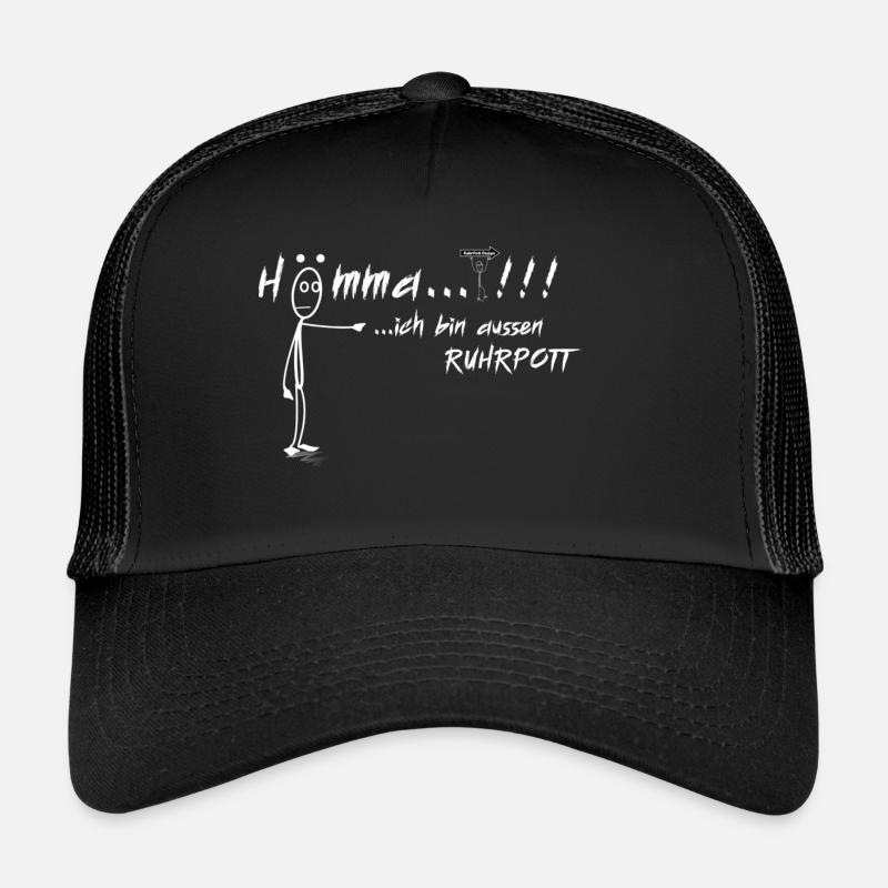 Ruhrpott Design - Ich bin aussen Ruhrpott - Trucker Cap - Schwarz/Schwarz