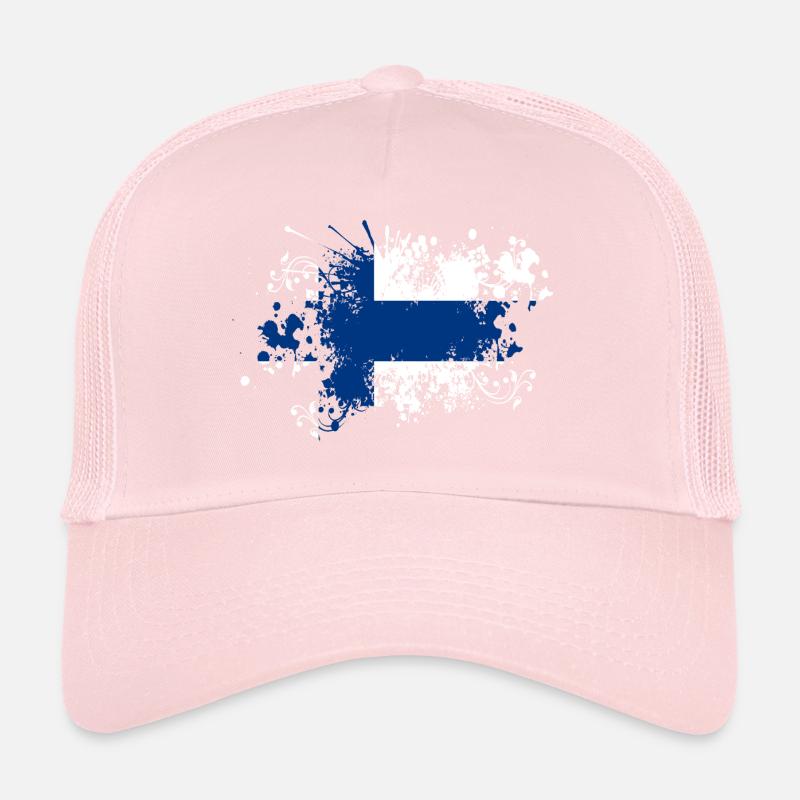 Finlande drapeau éclaboussures de peinture pays suomi blob Casquette trucker 
