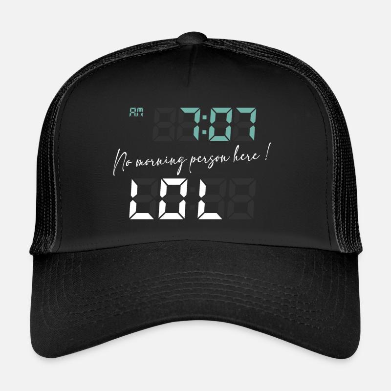 Wachen Sie um 7:07 Uhr mit Humor auf - Trucker Cap - Schwarz/Schwarz