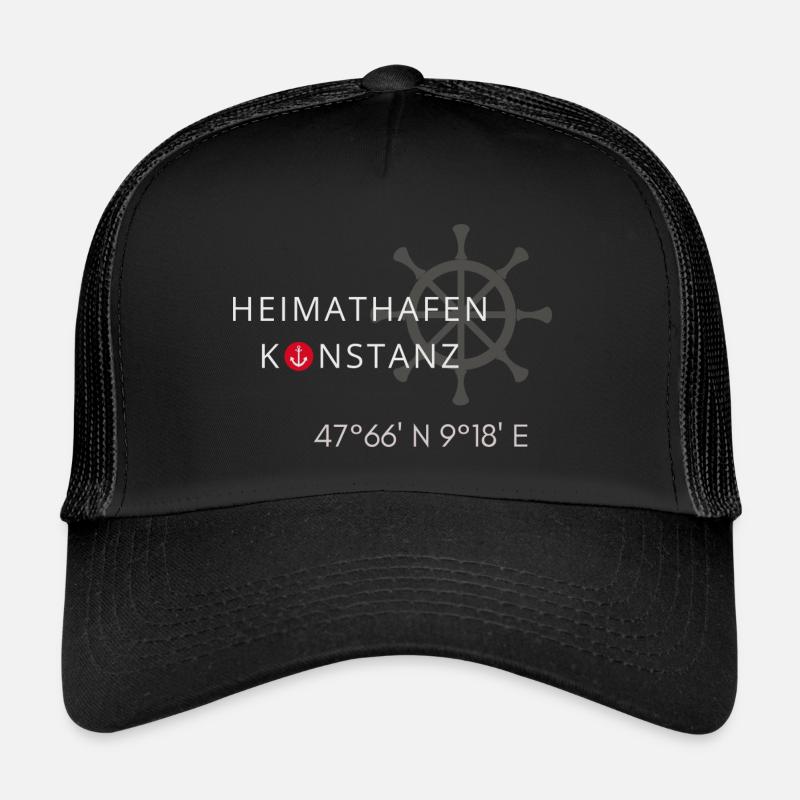Heimathafen Konstanz - Trucker Cap - Schwarz/Schwarz