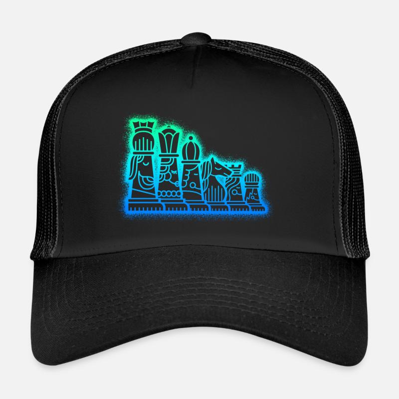 Pièces d’échecs Joueurs d’échecs Enfants Garçons Échecs - Casquette trucker  - noir/noir