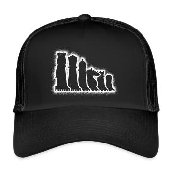 Chess Pieces Chess Players Kids Men Chess - Trucker Cap - black/black - Front
