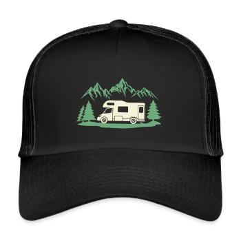 camping car rv park camper - Casquette trucker  - noir/noir - Devant