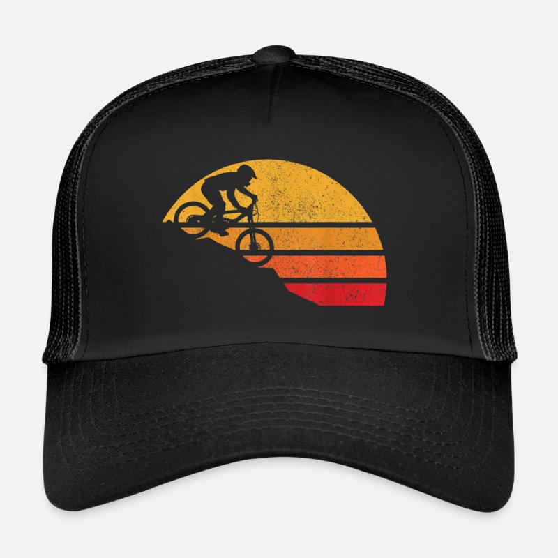 vélo de course cycliste retro design - Casquette trucker  - noir/noir