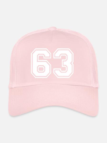 63 - Casquette trucker  - rose pâle - Devant