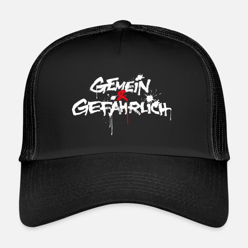 gemein und gefährlich oder gemeingefährlich - Trucker Cap - Schwarz/Schwarz