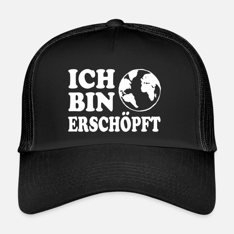 ich bin erschöpft - Trucker Cap - Schwarz/Schwarz