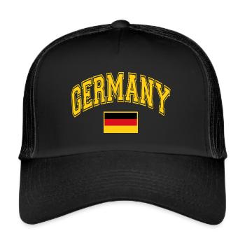 Deutschland Flagge - Trucker Cap - Schwarz/Schwarz - Vorne