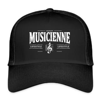 musicienne - Casquette trucker  - noir/noir - Devant