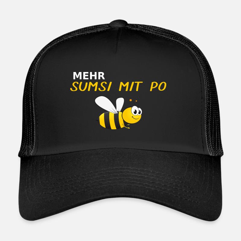 Lustiges BIenen Optimismus Sumsi mit Po Geschenk - Trucker Cap - Schwarz/Schwarz