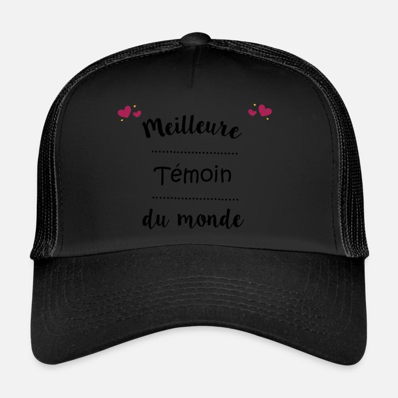Meilleure témoin du monde - Casquette trucker - noir/noir