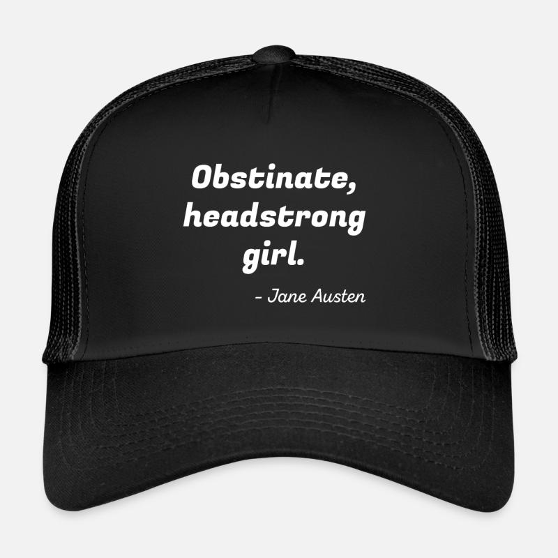 Stolz und Vorurteil Zitat II - Trucker Cap - Schwarz/Schwarz