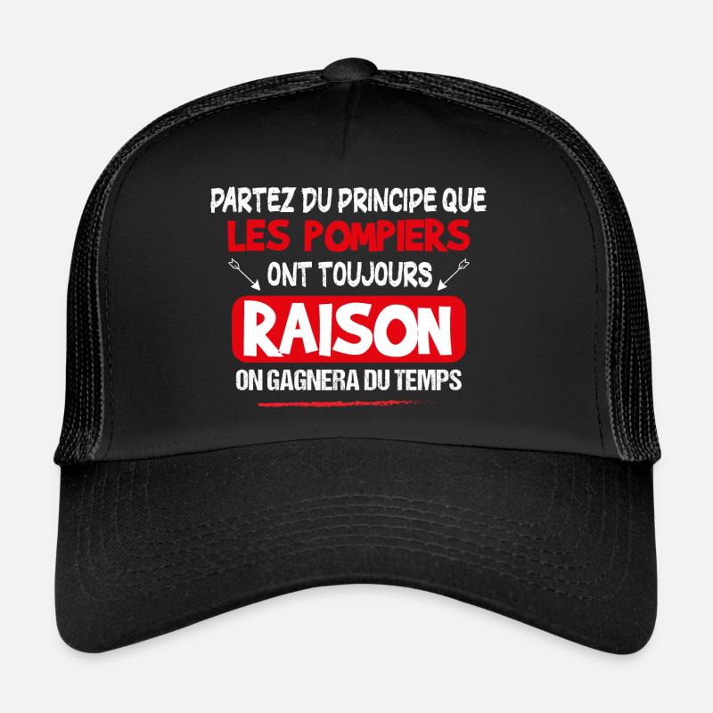 Pompier - Caserne - Phrase Drôle - Cadeau Casquette trucker 