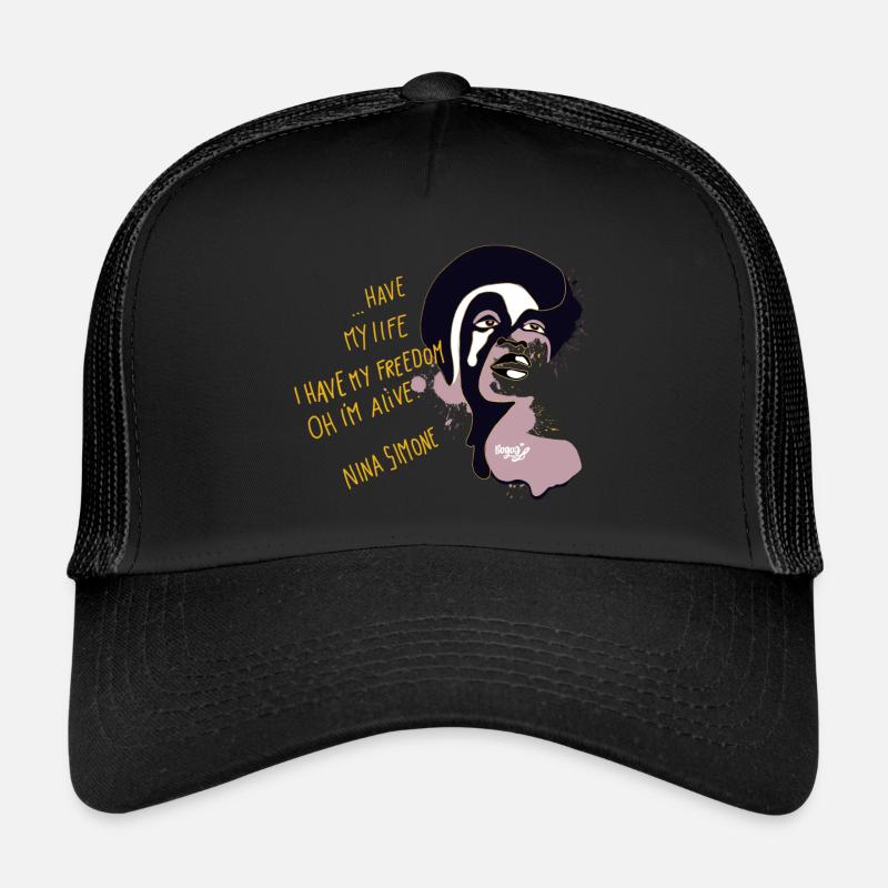 Nina simone - Trucker Cap - Schwarz/Schwarz