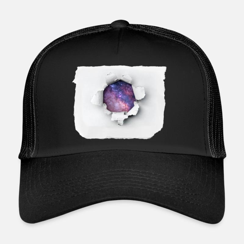 Zerrissenes Papier - Universum - Trucker Cap - Schwarz/Schwarz