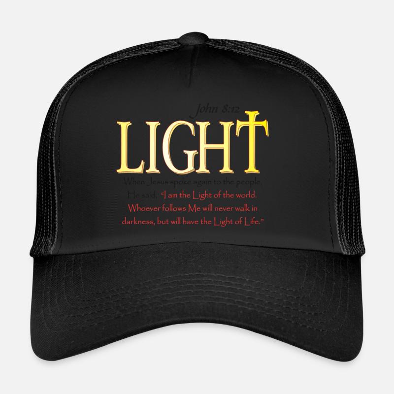 Jesus ist das Licht der Welt - Trucker Cap - Schwarz/Schwarz