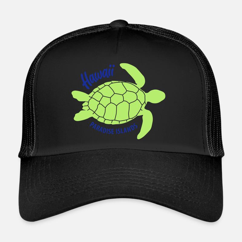 Schildkröte Hawaii Paradise Islands - Trucker Cap - Schwarz/Schwarz