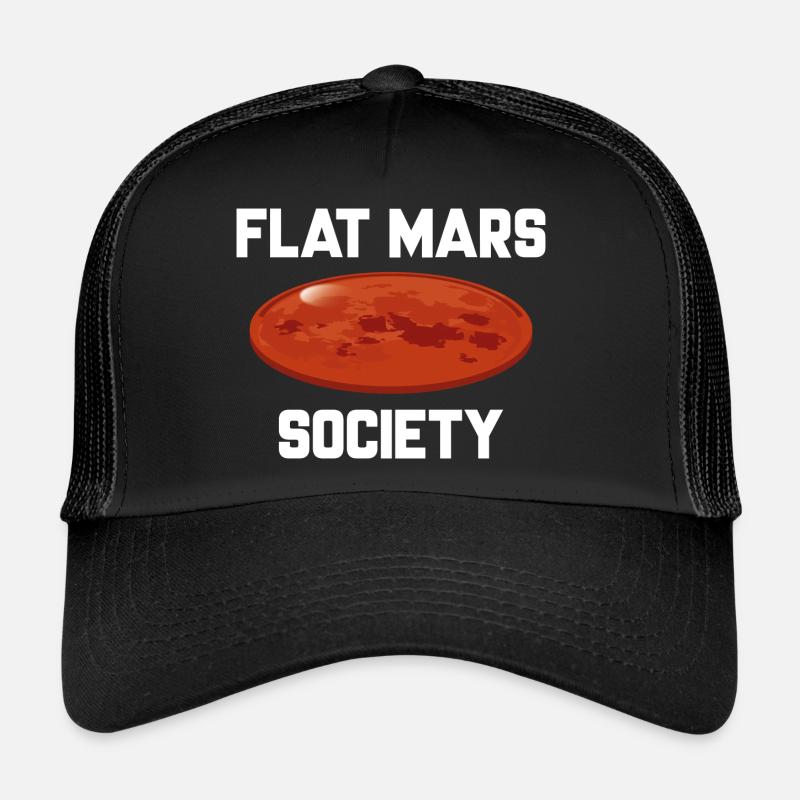 Flat Mars Society - Trucker Cap - Schwarz/Schwarz