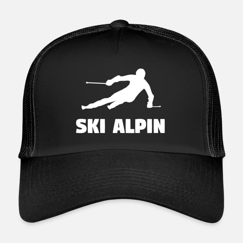 ski alpin - Trucker Cap - Schwarz/Schwarz
