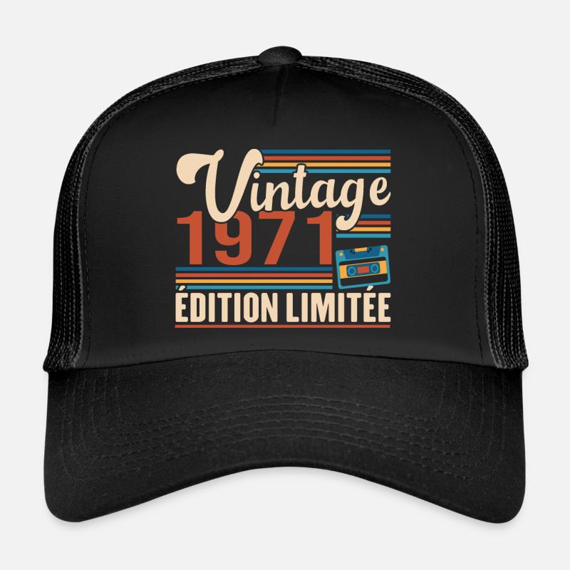Vintage 1971 Edition Limitée - Casquette trucker - noir/noir
