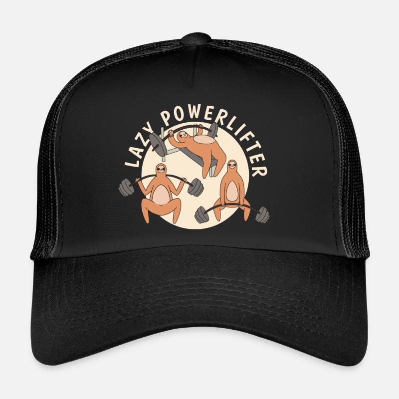 Lazy Powerlifter Powerlifting Sloth - Trucker Cap - black/black