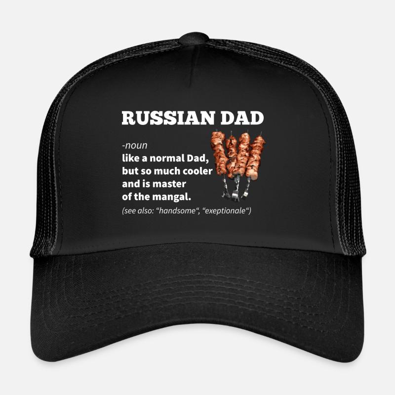 Russischer Vater Geschenk - Trucker Cap - Schwarz/Schwarz