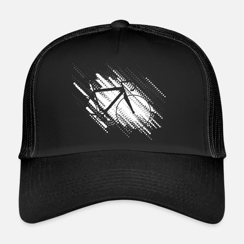 Fahrrad, Rennrad Schablone - Trucker Cap - Schwarz/Schwarz
