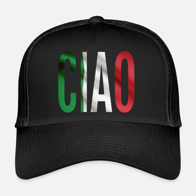 Ciao! Salutations aux couleurs du drapeau italien Casquette trucker 