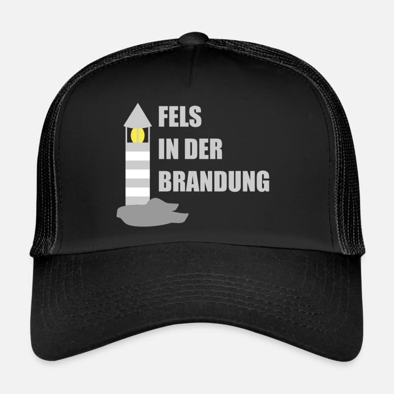Fels in der Brandung - Trucker Cap - Schwarz/Schwarz