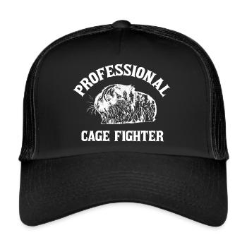 Cochon d’Inde combattant en cage professionnel - Casquette trucker  - noir/noir - Devant