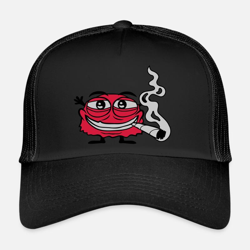 Weed smoking funny monster Trucker Cap