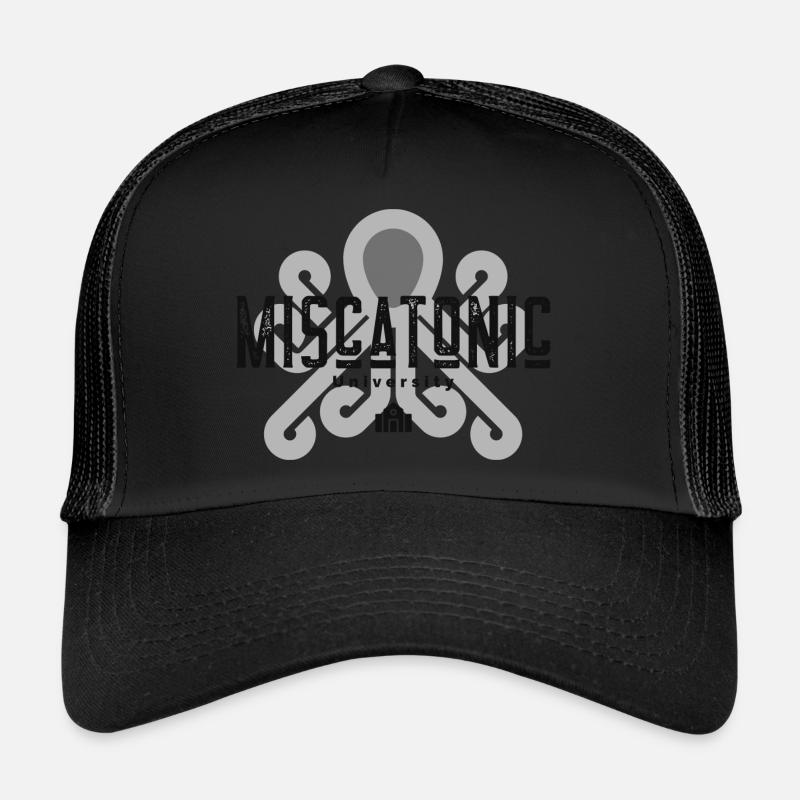 Lovecraft Cthulhu Miscatonic University Horror - Trucker Cap - Schwarz/Schwarz