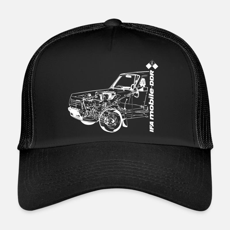Wartburg 353 - Technik - IFA mobile DDR - Trucker Cap - Schwarz/Schwarz
